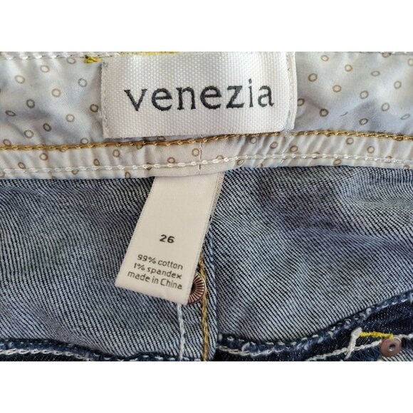 Venezia Capri Women's Plus Sz 26 Dark Wash Stretch Fashion Stitching - Picture 5 of 6